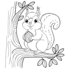 Squirrel animal coloring page