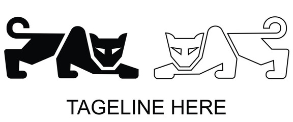 Cheetah silhouette fast-move logo design template.
Tiger logo design.