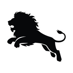 Lion Icon in Action Pose for Wildlife Graphics