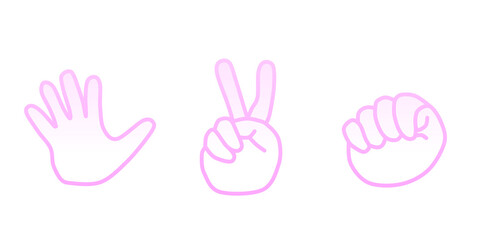 Clip art of pink rock paper scissors
