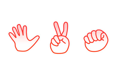 Clip art of red rock paper scissors