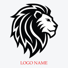 Lion Logo Design Iconic Head and Stylish Text Vector Art.