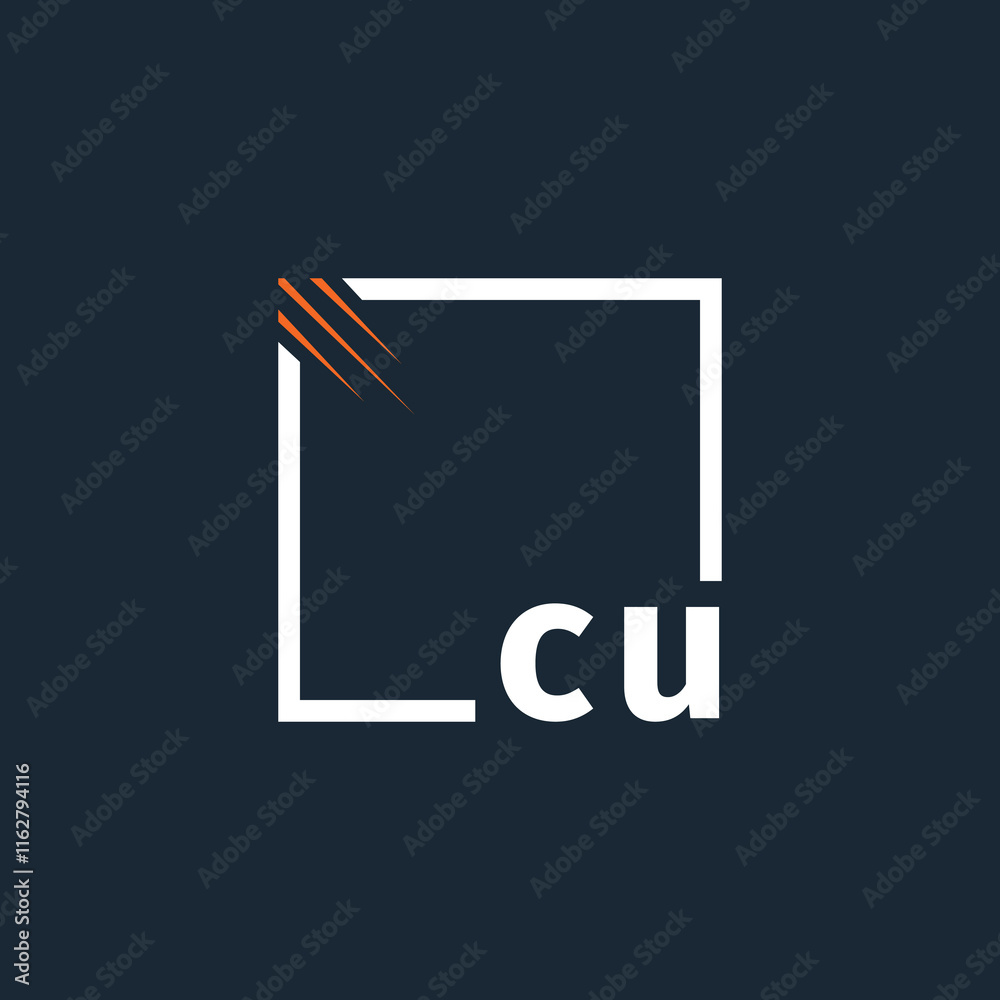 Fototapete initial monogram logo with square style design.
