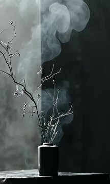 Treen branch in a vase
