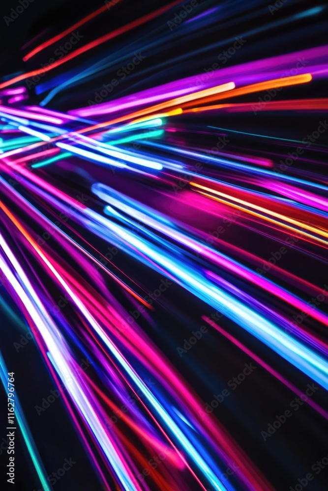 Poster close-up of vibrant light trails