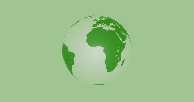 world map with globe rotating green