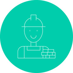 Builder icon single vector illustration