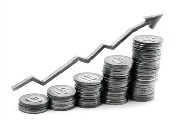 Financial Growth Illustration with Coins and Chart