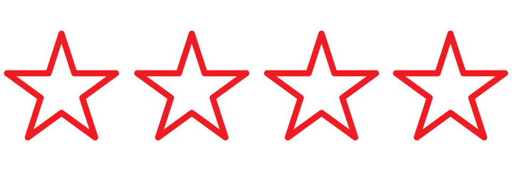 Four star rating. Product review flat icon for apps and websites.