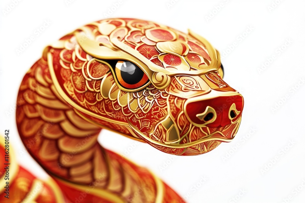 Poster a detailed view of a serpent's head, often associated with ancient mythologies and symbolic meanings