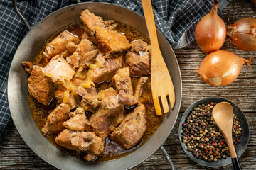 Stewed pork shoulder.