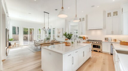 Fototapeta premium Bright and Airy White Kitchen Interior Design