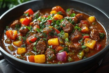 A savory meal ready to be served, perfect for a family dinner or party