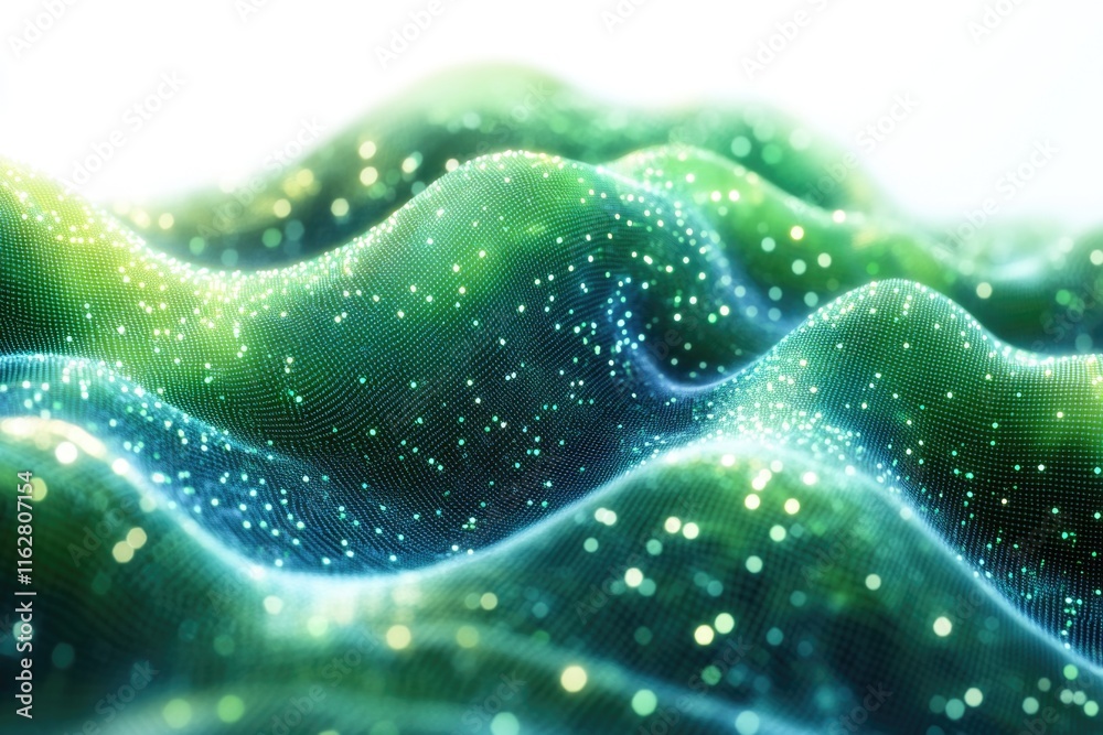 Poster A computer-generated image of a green wave