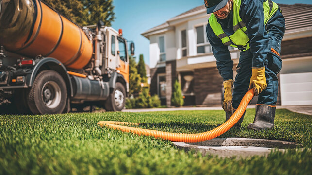 wyw&oacute;z nieczystości płynnych - zbliżenie realistyczne