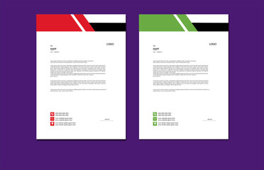 Clean and professional corporate company business letterhead template design with color variation bundle