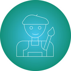 Painter icon single vector illustration