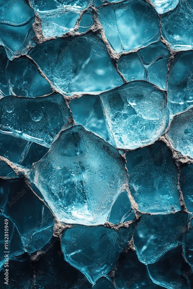Aufkleber close-up view of ice crystals forming on the surface of a body of water