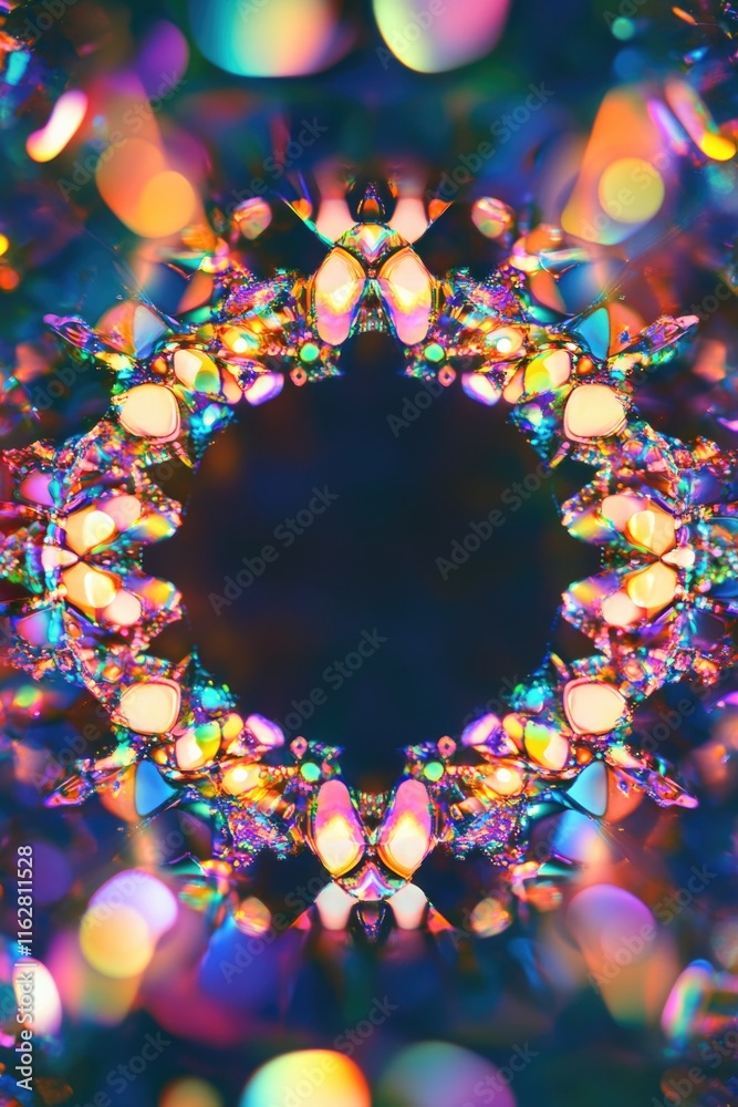 Poster A unique and fascinating scene with colorful lights illuminating a dark space