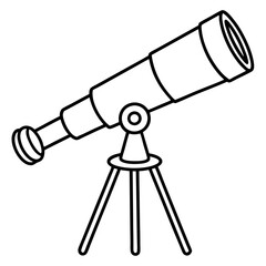 Modern Telescope Minimal Line Vector