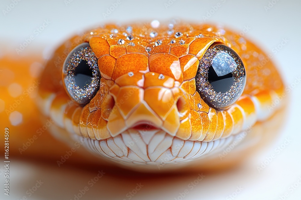Poster a close-up view of a snake's head with open eyes