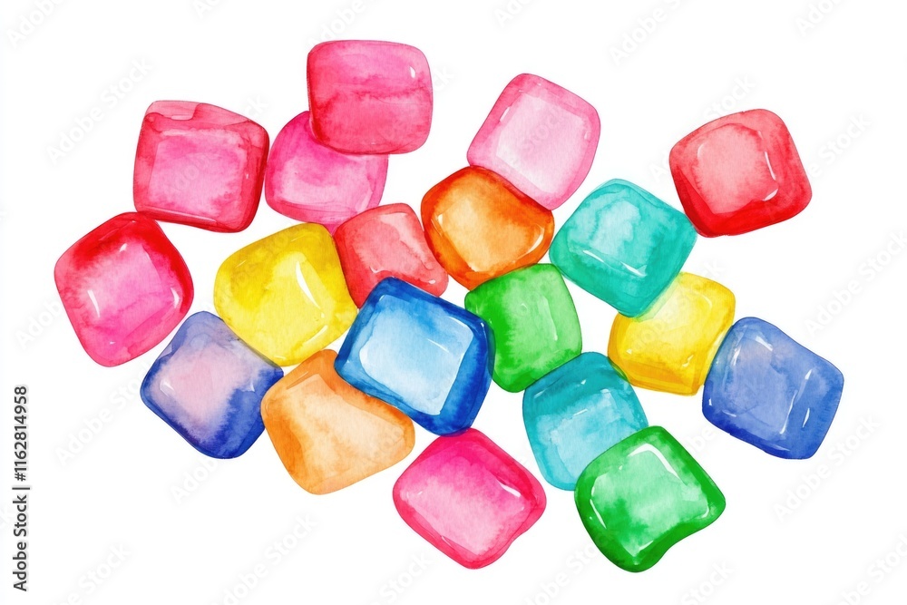 Poster a collection of ice cubes piled up high
