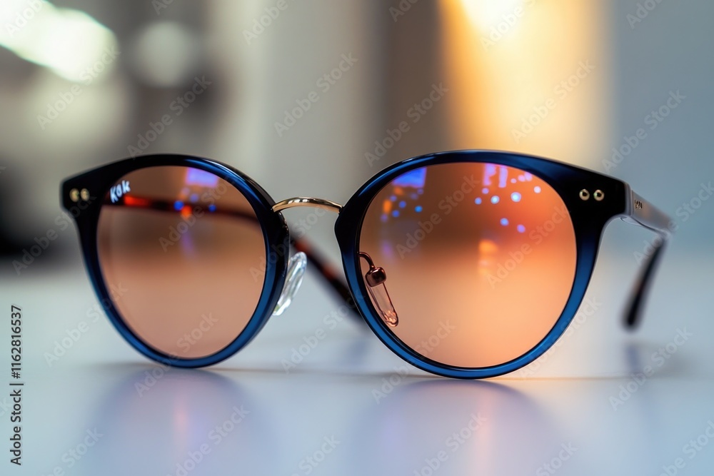 Aufkleber a pair of sunglasses resting on a table, possibly waiting for their owner to return