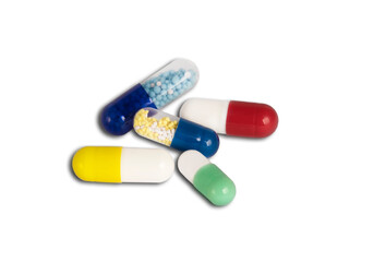 medical pills on a light background close-up