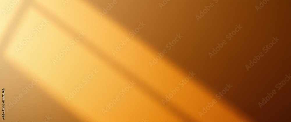 Leinwandbilder light and shadow overlay creating abstract geometric shapes on an orange wall