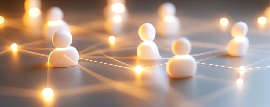 Abstract representation of social connections and networking, showcasing communication and technology in a modern setting.