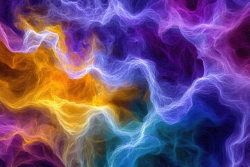 Obraz premium Dynamic Abstract Space Backdrop Filled with Colorful Nebulas in Sci-Fi Digital Art Style Featuring Vivid Lighting and Unique Patterns for Creative Projects