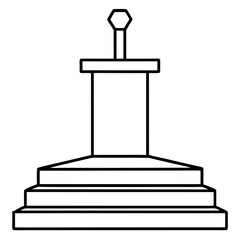 Podium Sketch Style Vector