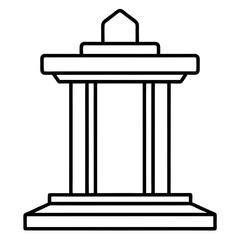 Podium Sketch Style Vector