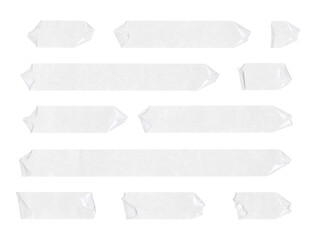 adhesive tape, set of realistic sticky tape stripes isolated on transparent background
