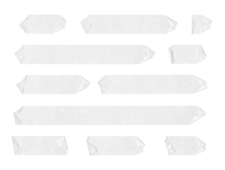 adhesive tape, set of realistic sticky tape stripes isolated on transparent background
