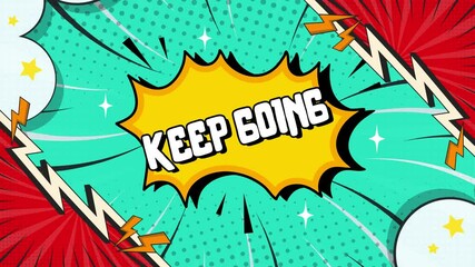Keep Going Comic Text Effects for Fun Videos animated cartoon style typography