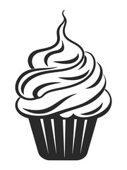 Cupcake silhouette vector illustration