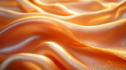 Obraz premium Vibrant Orange Silk Fabric with Smooth Texture and Warm Radiant Glow