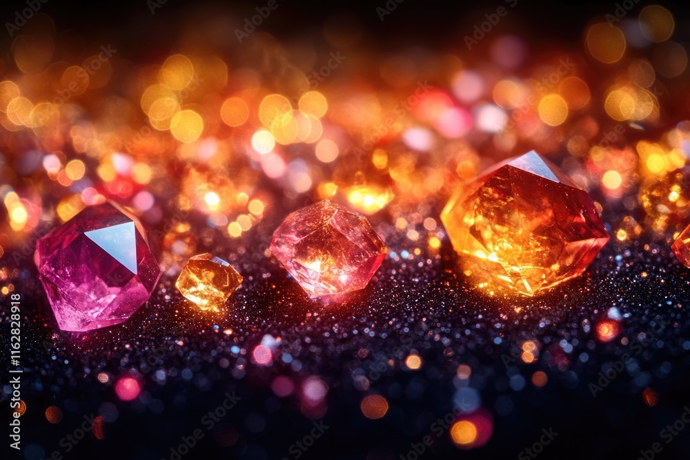 Poster a collection of variously colored diamonds arranged on a dark background, perfect for highlighting l