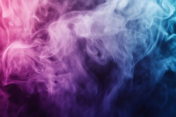 Obraz premium abstract background featuring swirling, ethereal smoke in shades of pink, purple, and blue, creating a dreamy, misty, foggy effect with soft, flowing lines and a gradient transition