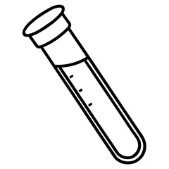 Precise Laboratory Test Tube Line Art Graphic