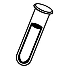 Precise Laboratory Test Tube Line Art Graphic