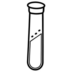 Precise Laboratory Test Tube Line Art Graphic