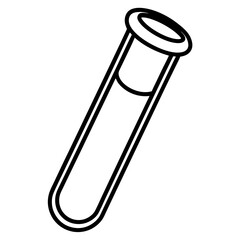 Precise Laboratory Test Tube Line Art Graphic