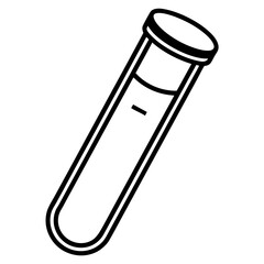 Precise Laboratory Test Tube Line Art Graphic