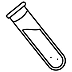 Precise Laboratory Test Tube Line Art Graphic