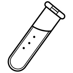 Precise Laboratory Test Tube Line Art Graphic