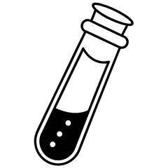 Precise Laboratory Test Tube Line Art Graphic