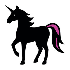 Unicorn Flat Design Vector Illustration