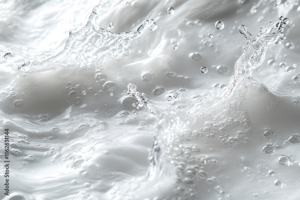 Aufkleber A close-up view of a bowl of water with visible bubbles, suitable for use in illustrations or designs related to calmness, serenity, or aquatic themes